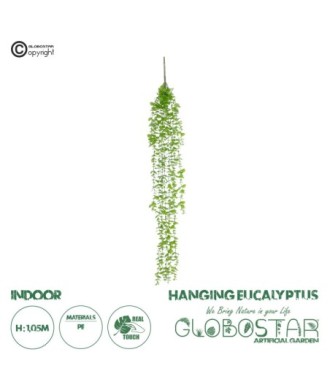 GloboStar® Artificial Garden HANGING EUCALYPTUS 20812 Τεχνητό Διακοσμητικό Κρεμαστό Φυτό Ευκάλυπτος Μ16 x Π9 x Υ105cm